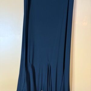 HC540. Susan Lawrence Textured Midi Skirt Black Sz XL Elastic Waist Evening Wear